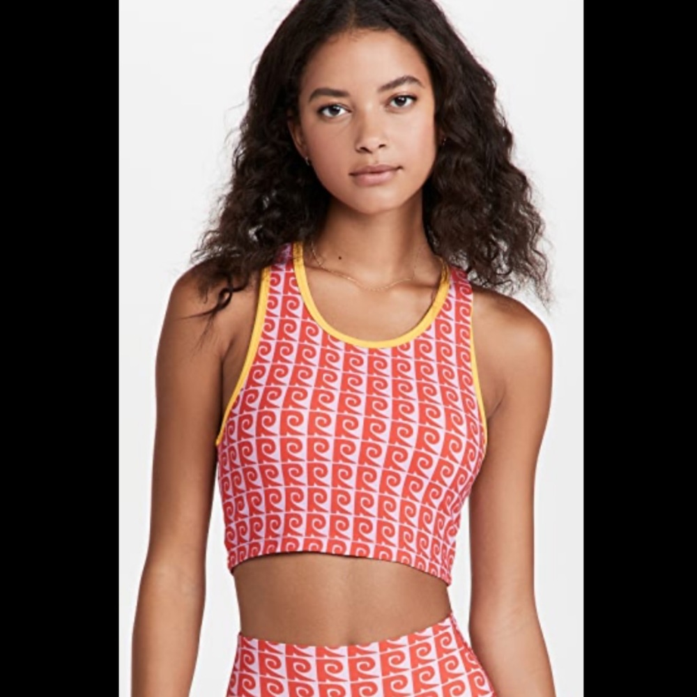 RHODE Cherry Monogram Mia Sport Bra NWOT